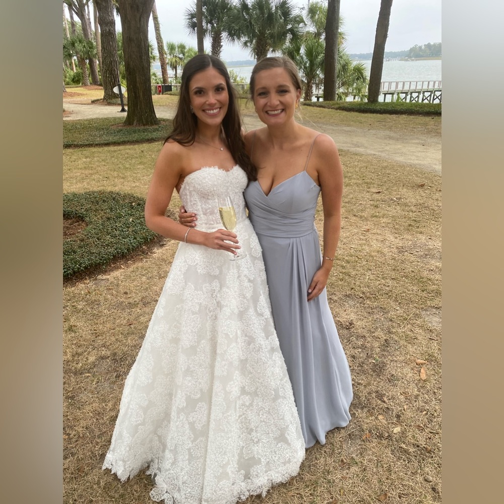 Hayley Paige Occasions Bridesmaid Dress - 5603 Platinum Color - Picture 6 of 6